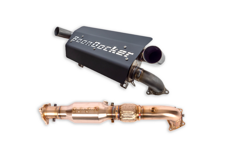 Double-Down Muffler for Polaris RZR XPT with High-Flow Downpipe